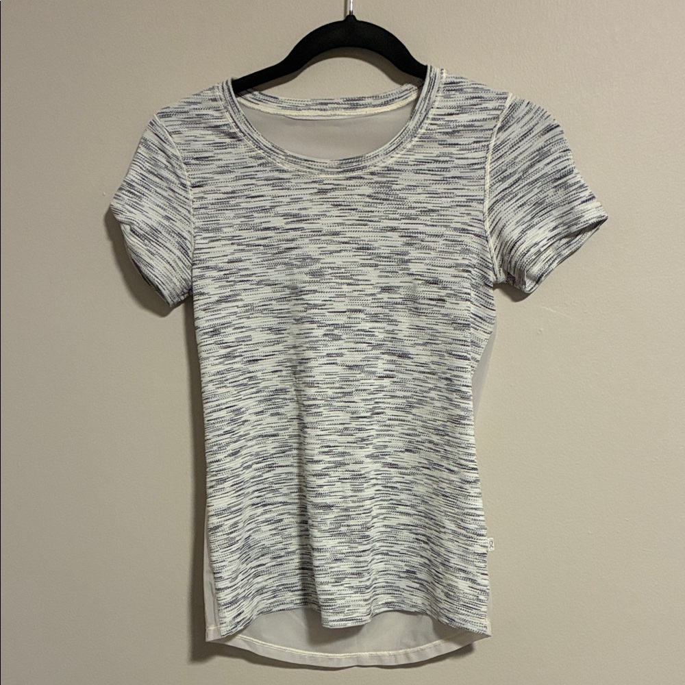 lululemon athletica White and Gray Short Sleeve Tee